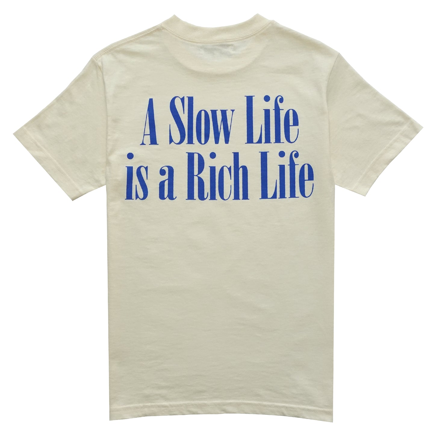 SLOW LIFE TEE - CREMA/BLUE